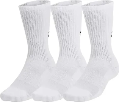 Productafbeelding van Under Armour TC Crew lange sokken, 3 paar, wit, EU 47-50, heren/dames, wit, EU 47-50