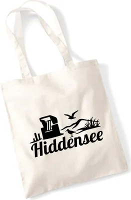 Produktbild von Huuraa Jutebeutel Hiddensee Strandmotiv 10 Liter Natural Baumwolle Tasche Geschenkidee