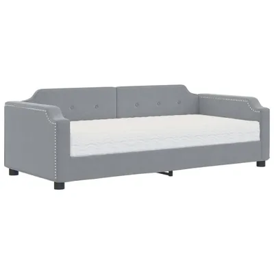 Zdjęcie produktu dla VidaXL 3197611, sofa rozkładana, Szary, Pianka, Metal, Poliester, Drewno, 2230 mm, 900 mm