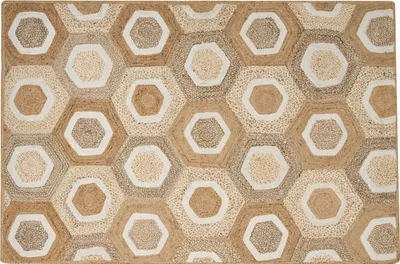Obrázok produktu pre BELIANI Koberec béžový jutový 200 x 300 cm ručne tkaný s geometrickým vzorom boho obývacia izba spálňa
