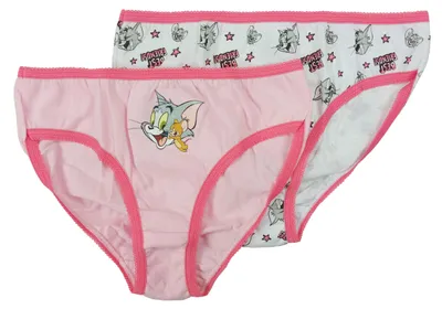 Produktbild von Tom & Jerry Pantys für Mädchen Kinder Slip Unterhose Unterwäsche Rosa Weiß (2er Pack)  98-104