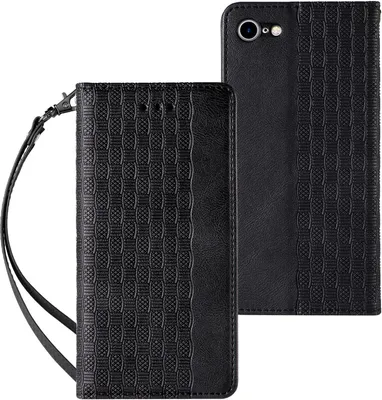 Image de Bande magnétique Housse Sac Porte-monnaie + Mini Lanyard Pendentif compatible avec Samsung Galaxy A53 5G Noir