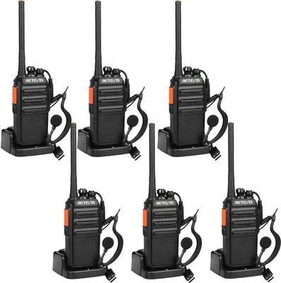 Immagine prodotto di Radio Retevis RT24 Plus, PMR446 royalty free, CTCSS&DCS con custodia di ricarica e auricolare USB, radio ricetrasmittente 6pcs per scuole, ristoranti, campi, sicurezza