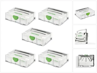 Obrázek produktu pro Festool 5 x Systainer T-LOC SYS 1 TL kufr na nářadí světle šedý spojitelný ( 497563 )