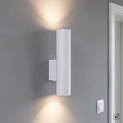 Produktbild von Wandleuchte Up Down GU10 Weiß Metall Modern Wandlampe, KI-generiertes Bild