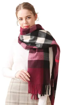 Obrázek produktu pro Zimní prémiová šála s geometrickým vzorem a bambulí, oversized střih, pocit jako kašmír, pro dámy i pány