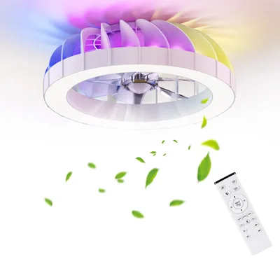 Produktbild von Deckenventilator mit Beleuchtung, LED 3CCT, RGB, dimmbar, Deckenlüfter mit Licht,Leiser Deckenventilator mit Fernbedienung,Timer,Memoryfunktion