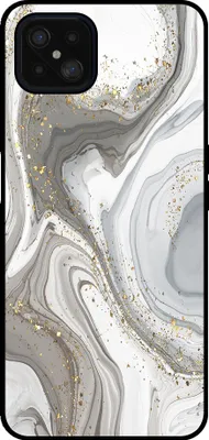 Produktbild von Smartphonica Handytasche passend für Oppo A92s / Reno4 Z 5G mit Marmordruck - TPU Rückseitenschutzhülle Marmordesign - Silber
