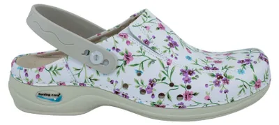 Immagine prodotto di Scarpe da lavoro lavabili in pelle certificata BERLIM WG4APF33 da donna con cinturino a fiore, taglia 1: 38