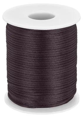 Nylonkoord 2 mm x 50 m, geflochten, dunkelbraun für DIY