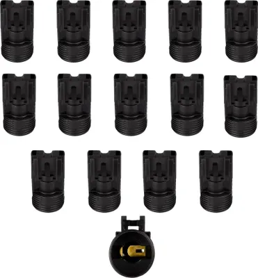 Produktbild von E14 (PBT) Gewindefassung mit Halterung für M4 Schraube Schwarz 15 Stk
