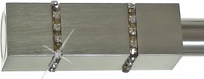 Produktbild von Endstück f. 19mm Gardinenstangen Edelstahl Look Kappe Kristall - Designs wählbar