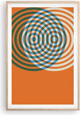 Produktbild von Gerahmtes Poster - Rahmen in heller Eiche - Abstraktion Modern Kreise - 61x91,5 cm - Wand Bild - Wanddeko - Wandbilder - Kunstposter - Wandposter - Bilderrahmen - Bilder - Kunstdruck - P2NPA61x91-4448