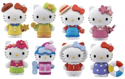Imagen del producto de Hello Kitty – Serie "Las cuatro estaciones" – Colección de 12 figuras, cada una de 7 cm, en cajas sorpresa