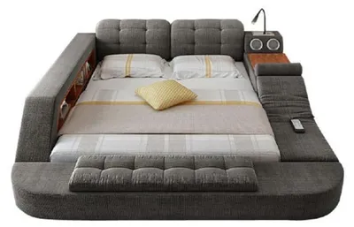 Produktbild von Design Bett Polster Betten Hotel Massage Funktion Multifunktion Regal