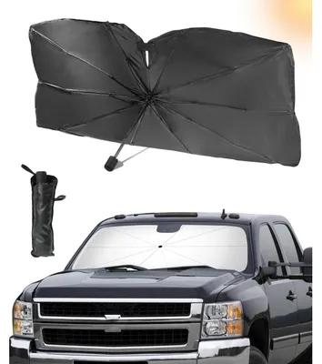 Image de Pare-soleil pour pare-brise, pliable, protection contre la chaleur, protection UV, pare-soleil pour voiture, écran de pare-brise