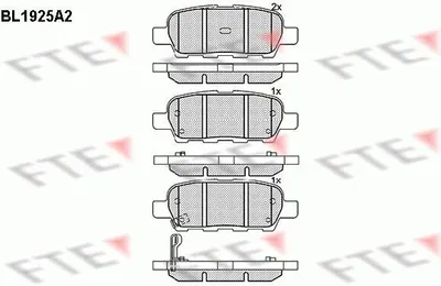 Produktbild von FTE Bremsbeläge Satz Hinten Bremsklötze für NISSAN Qashqai / Qashqai +2 I (J10, NJ10) 9010511