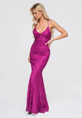Produktbild von LARICA Kleid Maxi Floral Elegant LA-OM-DLR376 fuchsia S