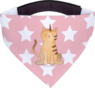 Produktbild von Mr. & Mrs. Panda Bandana Einhorn Katze - Rot Pastell - Geschenk, Unicorn, Mieze, Halstuch Für Hunde, Hals Tuch, Hundehalstuch, Hundeschal, Glitzer, Regenbogen