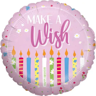 Produktbild von Folienballon Make a Wish rosa Ø 45 cm 1 Stück