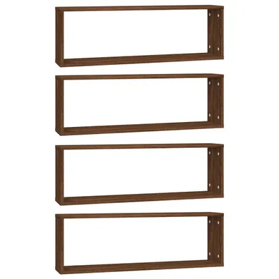 Produktbild von vidaXL Wandregale 4 Stk. Braun Eichen-Optik 80x15x26,5cm Holzwerkstoff