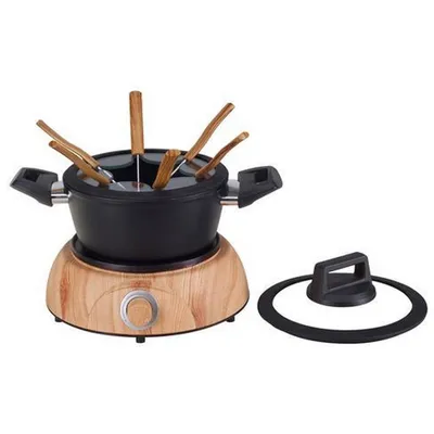 Image de Basic Nouvel Ensemble à fondue en bois pour 6 personnes Noir/Bois