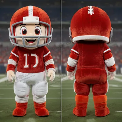 Produktbild von Karmesinrot-Silberner MASTICOT American-Football-Helm-Maskottchen