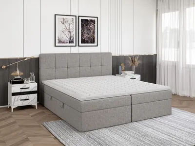 Produktbild von FEDVE Boxspringbett Schlafzimmerbett MOKPO mit 2 Bettkästen, Doppelbett mit Bonell-Matratze und Topper 160x200