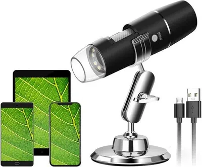 Obrázek produktu pro Digitální endoskop, rozlišení 720p, WiFi, zvětšení 50–1000x, osmičlenné LED osvětlení, bezdrátový, přenosný