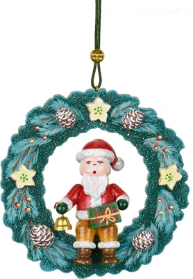 Produktbild von Hubrig Volkskunst 'Baumbehang - Weihnachtsmann Advendskranz 9cm' 2025