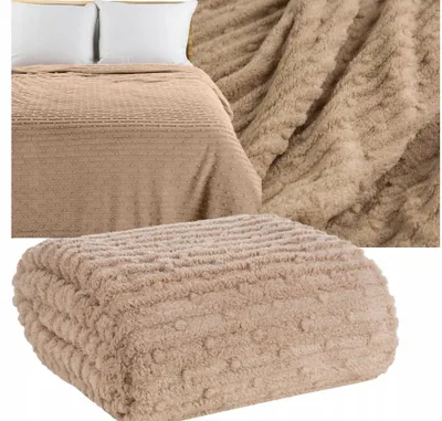 Produktbild von Eurofirany Mikrofaser Decke Plaid 200x220 cm Beige
