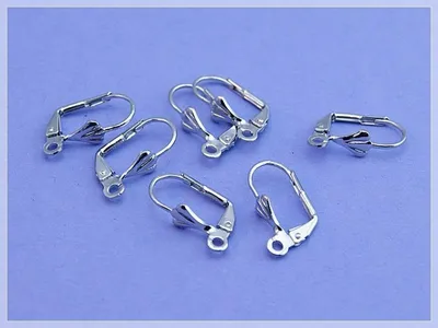 Produktbild von Vintageparts 10 Brisuren silberfarben platiniert, Klappohrring Blüte Messing