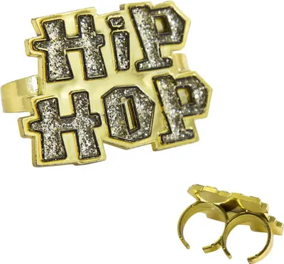 Produktbild von Oblique Unique Hip-Hop Ring Schmuck für Hip Hopper Rapper Gangster Kostüm Fasching Karneval Party