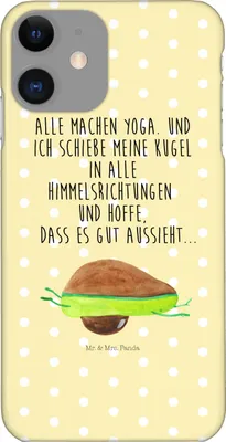 Produktbild von Mr. & Mrs. Panda Iphone 11 Handyhülle Avocado Yoga - Gelb Pastell - Geschenk, Gesund, Unsportlich, Hilfe, Handy Schutzhülle, Hülle, Haha, Humor, Smartphone, Cover, Bauch