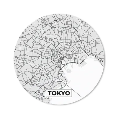 Produktbild von MuchoWow® Mauspad Mousepad Tokio - Stadtplan - Schwarz und weiß - Karte 30x30 cm - Mousepads - Maus Mat - Pad - Mausunterlage - Tischunterlage - Schreibtischmatten