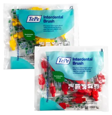 Produktbild von 40 Stück TePe Interdentalbürsten Original, Rot/Gelb