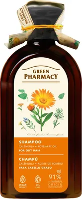 Obrázok produktu pre GREEN PHARMACY Šampón s výťažkom z nechtíka lekárskeho a rozmarínu pre mastné vlasy 350 ml