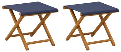 Produktbild von vidaXL Liegestuhl 2 pcs Massives Eukalyptus Holz Blau