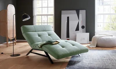 Produktbild von Relaxliege Einzelsofa Areivir Cord Olive 80x158-198