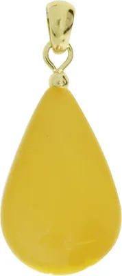 Produktbild von Ostsee-Schmuck Tropfen flach, ca. 22 mm lang - Silber 925/000 vergoldet Anhänger Bernstein