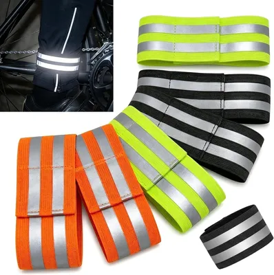 Productafbeelding van Broekklemmen reflecterend - Set van 6 - Met sluiting - Dames, heren en kinderen