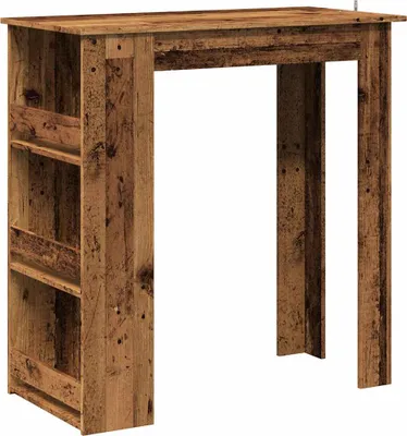 Produktbild von vidaXL Bartisch mit Regal Altholz-Optik 102x50x103,5 cm