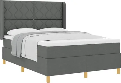 Produktbild von Boxspringbett mit Matratze Dunkelgrau 140 x 190 cm Stoff