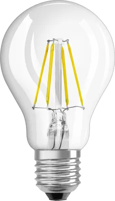 Produktbild von Osram LED Filament Leuchtmittel Birnenform A60 4W = 40W E27 klar 470lm Tageslicht 6500K kaltweiß