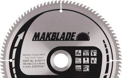 Immagine prodotto di Lama circolare Makita, MAKBLADE 260 x 30 mm, 100 denti