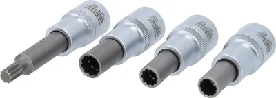 A set of four specialized lug nut sockets for OZ rims, displayed against a white background.