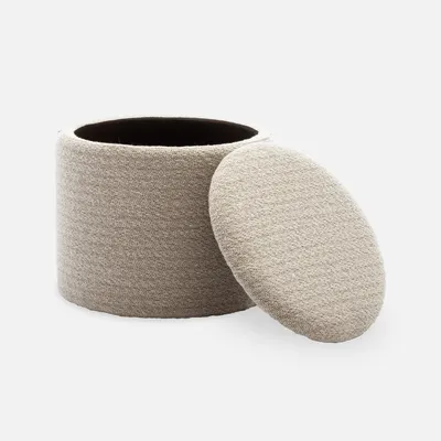 Produktbild von sweeek Stoffhocker Weiß mit Stauraum, B 45 cm x T 45 cm x H 38 cm, vormontiert