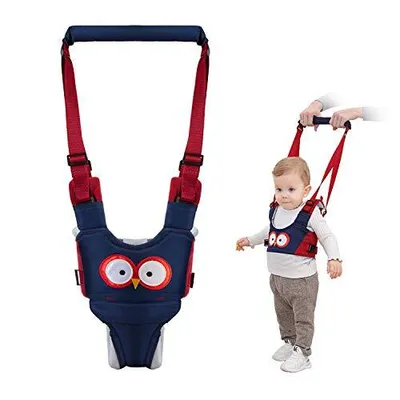 Image de Vicloon - Trotteur pour bébé, bleu, avec fermeture de sécurité réglable, autocollants magiques, respirant, aide à la marche et à l'apprentissage de la marche