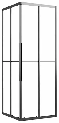 Produktbild von vidaXL Duschkabine Halbmatt ESG 80x80x180 cm Schwarz