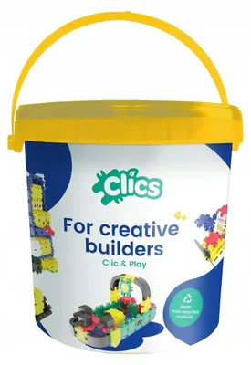 Produktbild von Clics Bausteine CD007 10-in-1 Gelber Eimer